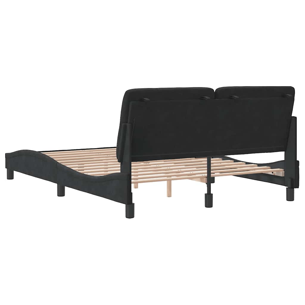 Okvir za krevet bez madraca crni 140 x 190 cm baršunasti