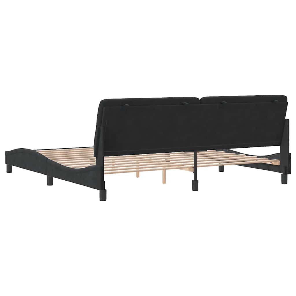 Okvir za krevet bez madraca crni 200x200 cm baršunasti