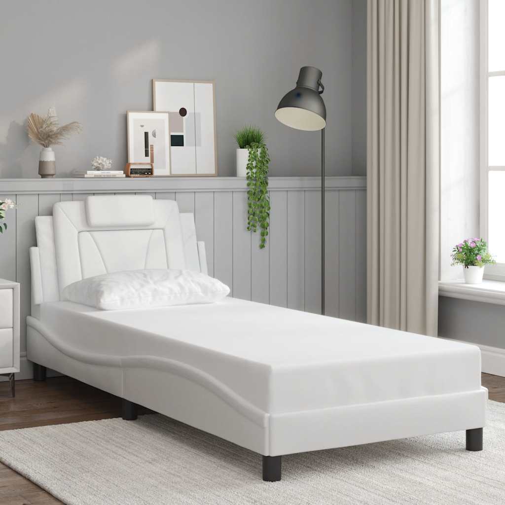 Okvir za krevet Viana bez madraca bijeli 80 x 200 cm od umjetne kože