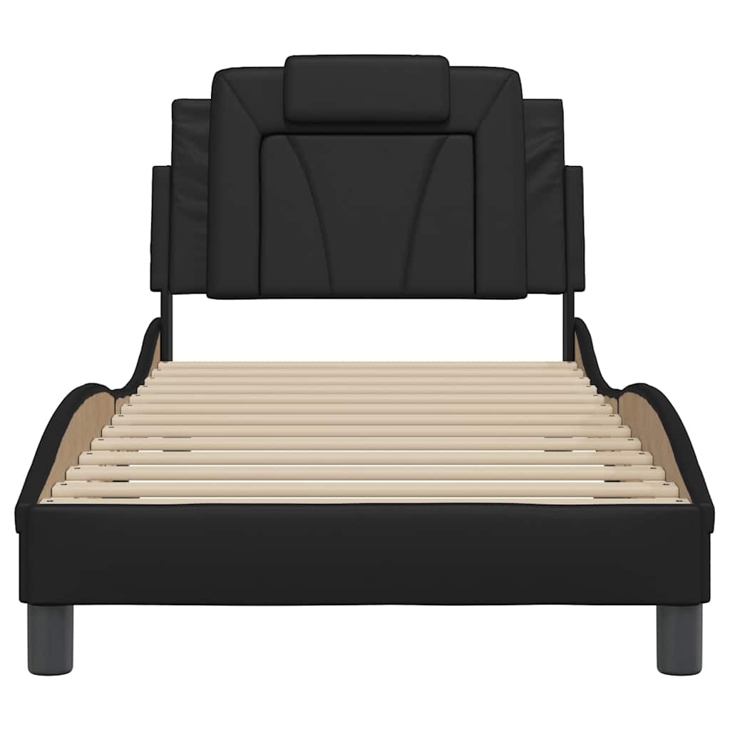 Okvir za krevet Viana bez madraca crni 90x190 cm od umjetne kože