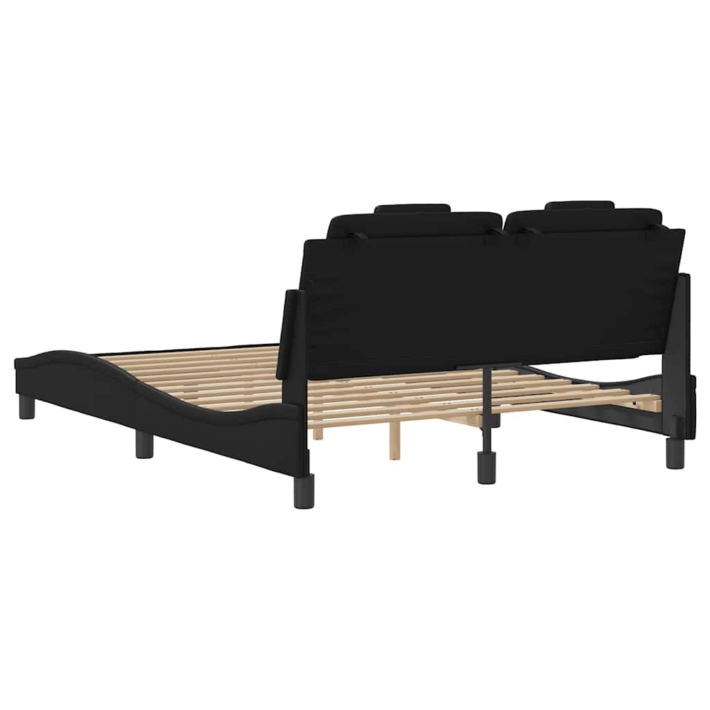 Okvir za krevet Viana bez madraca crni 140x190 cm od umjetne kože
