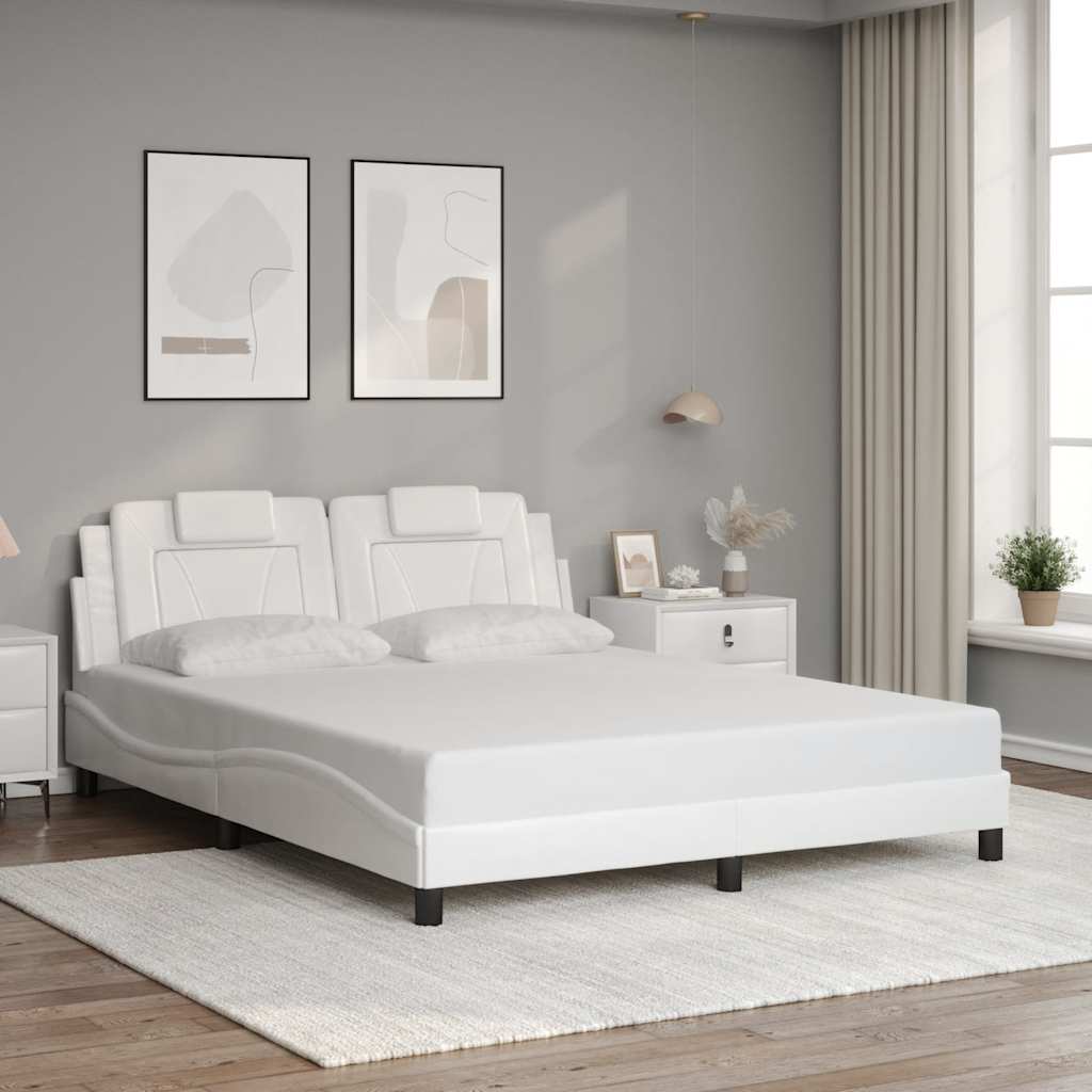 Okvir za krevet Viana bez madraca bijeli 160x200 cm od umjetne kože