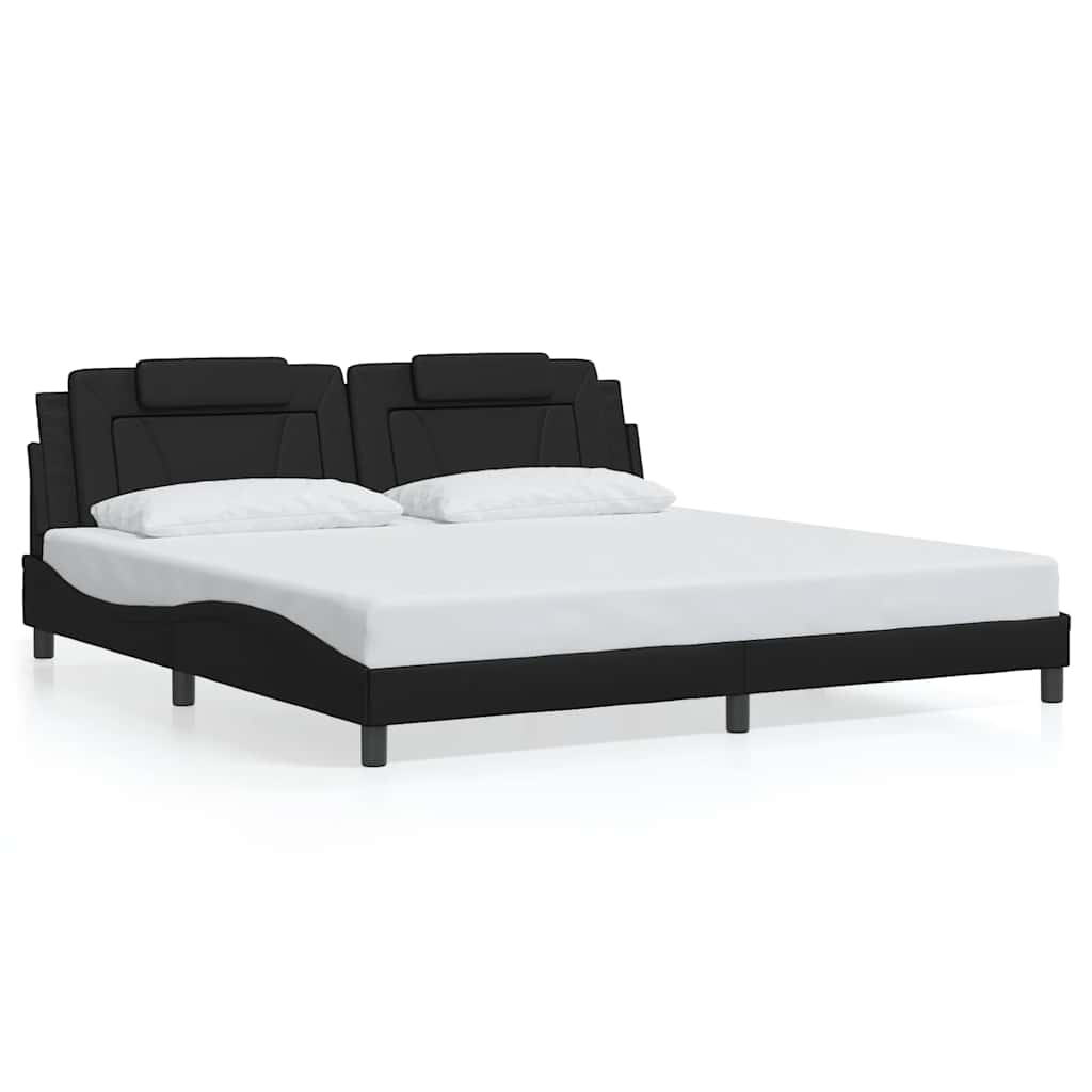 Okvir za krevet Viana bez madraca crni 200x200 cm od umjetne kože