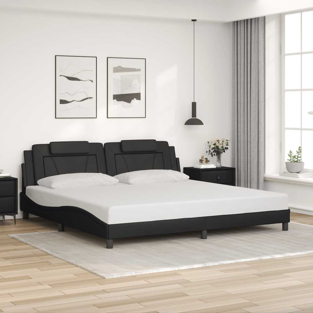 Okvir za krevet Viana bez madraca crni 200x200 cm od umjetne kože