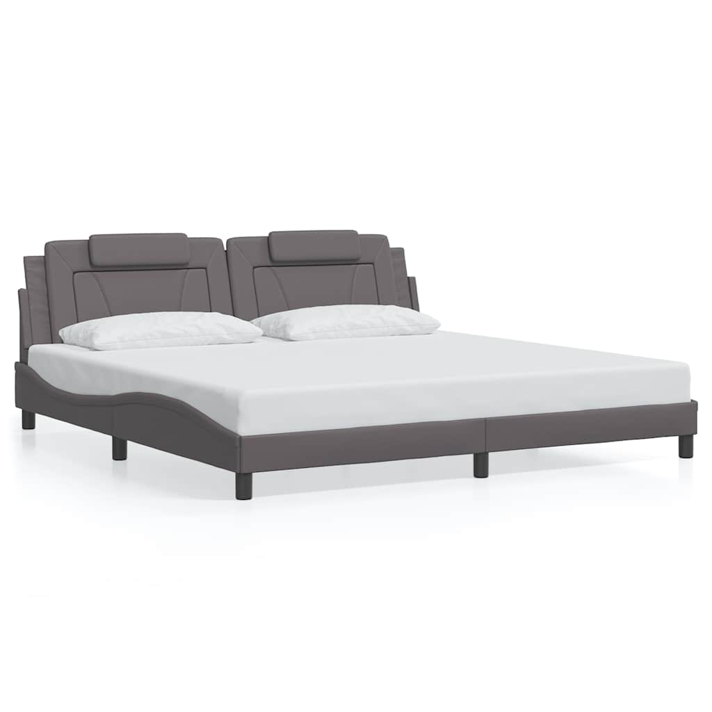Okvir za krevet Viana bez madraca sivi 200x200 cm od umjetne kože