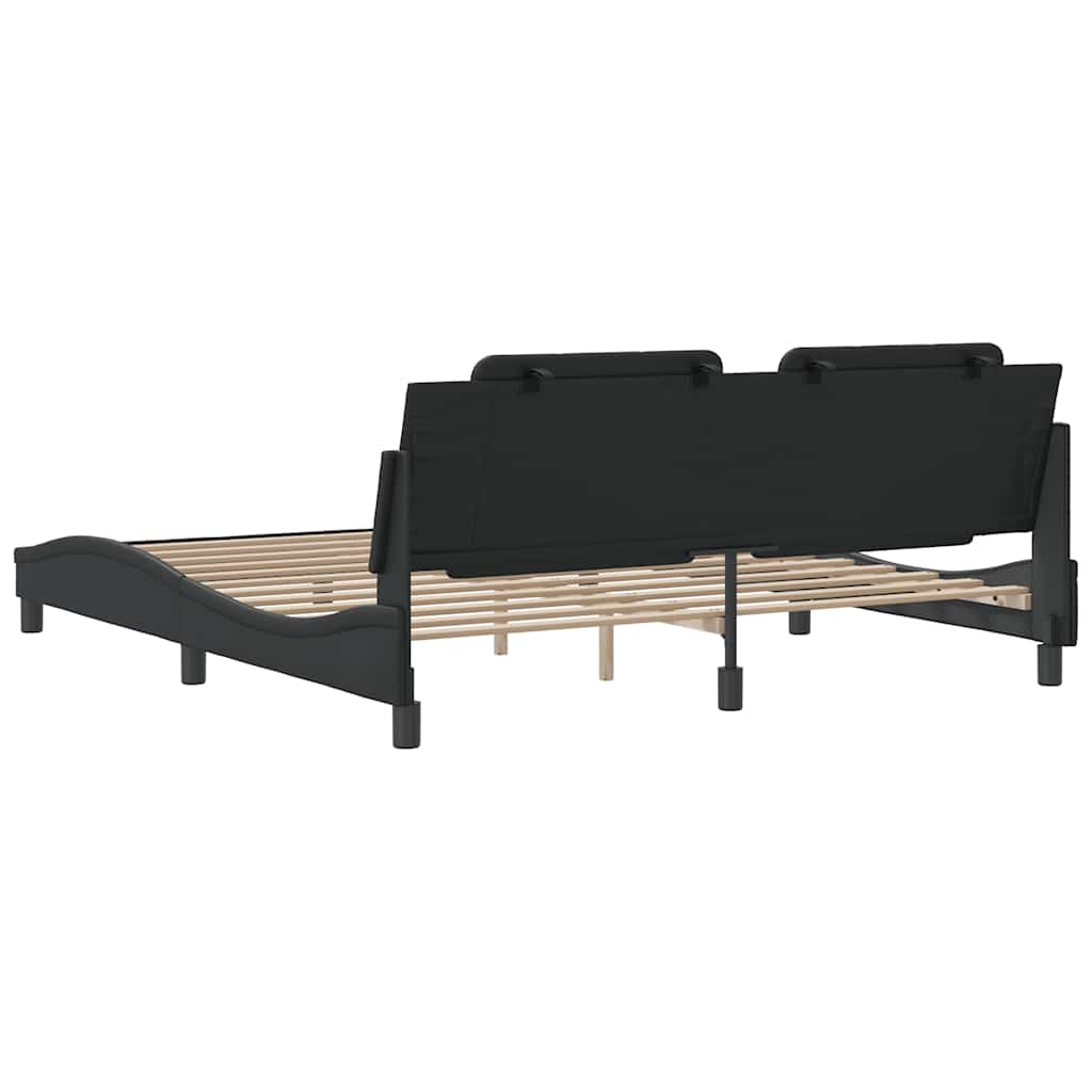 Okvir za krevet bez madraca Zadar crni 180x200 cm od umjetne kože