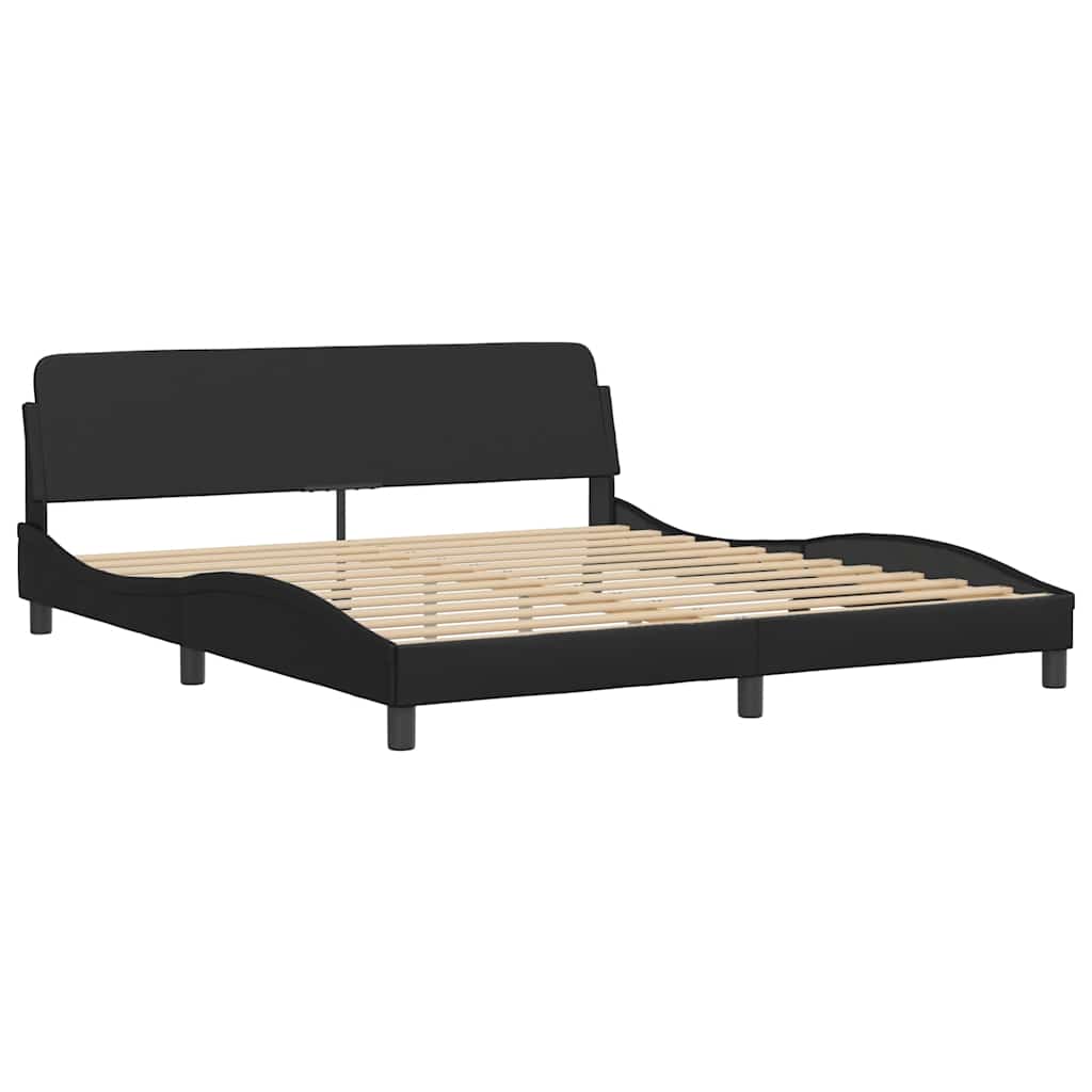 Okvir za krevet bez madraca Zadar crni 180x200 cm od umjetne kože