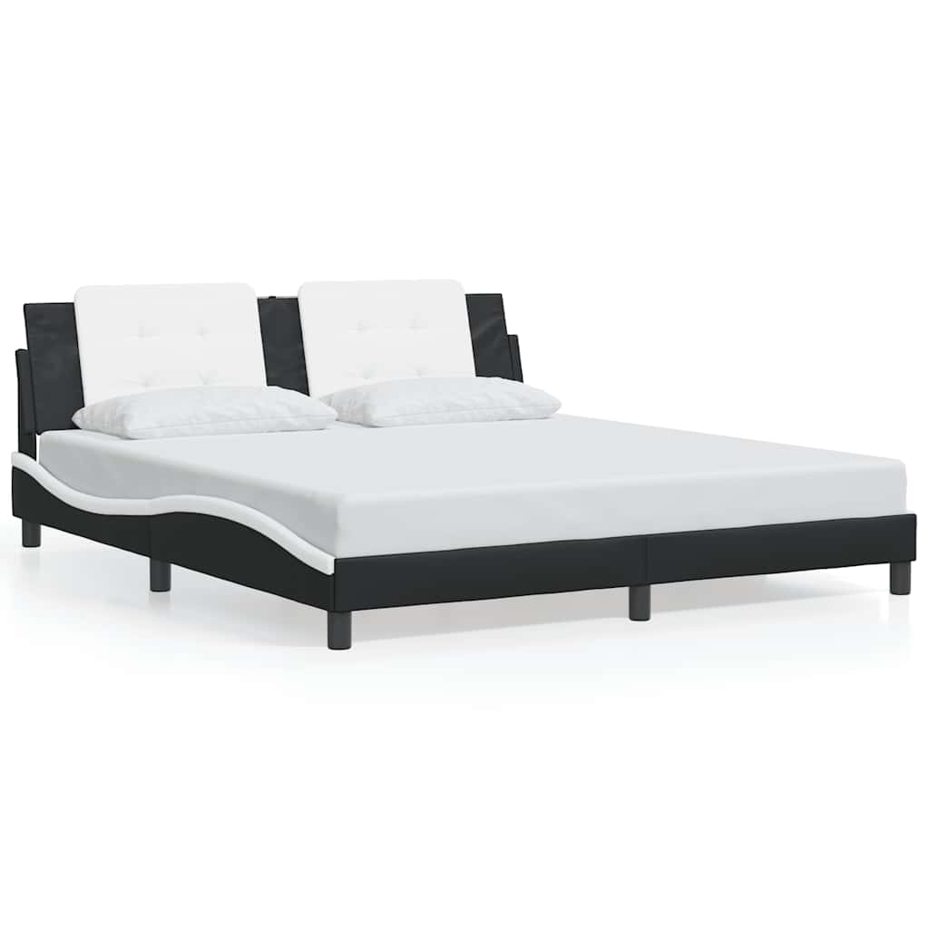 Okvir za krevet bez madraca Zadar crno-bijeli 180x200cm umjetna koža