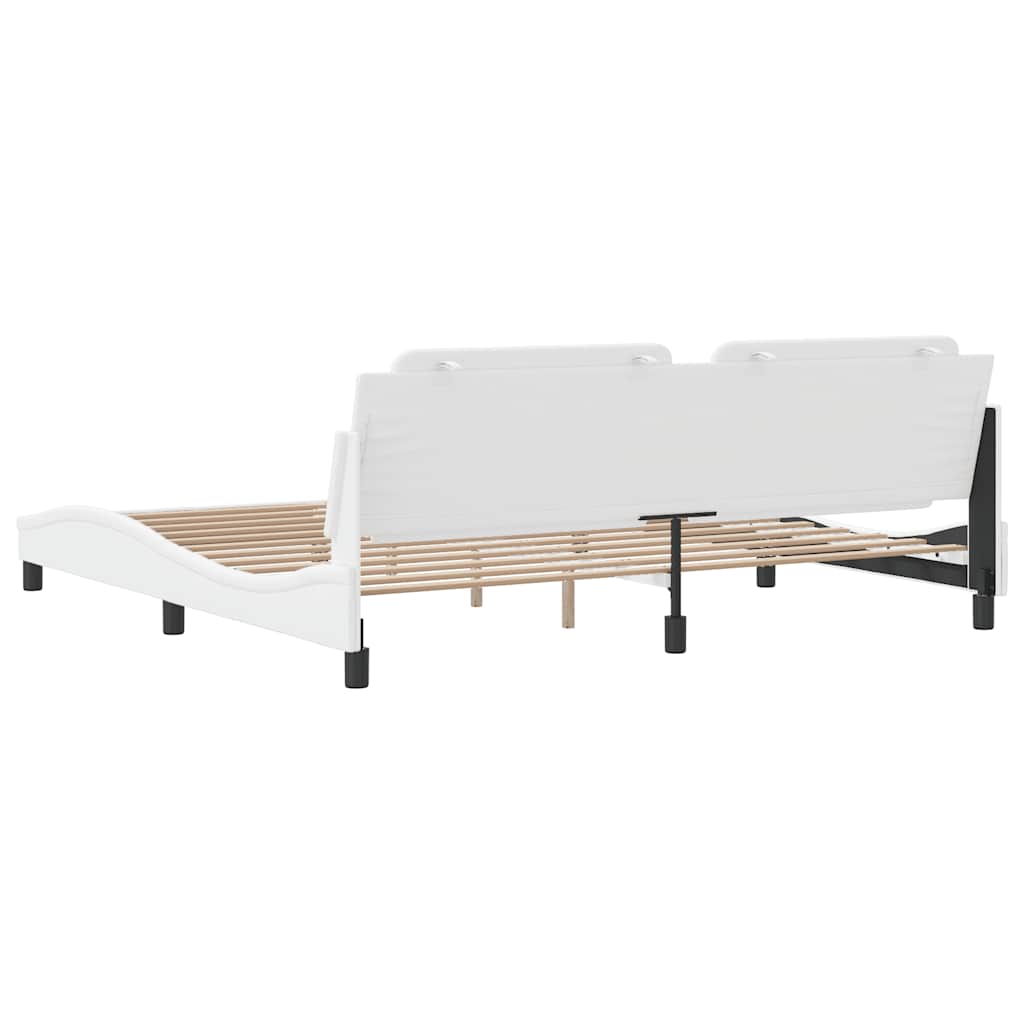 Okvir za krevet bez madraca Zadar bijeli 200x200 cm od umjetne kože