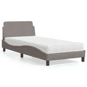 Krevet s madracem Dover smeđesivi 80x200 cm od tkanine