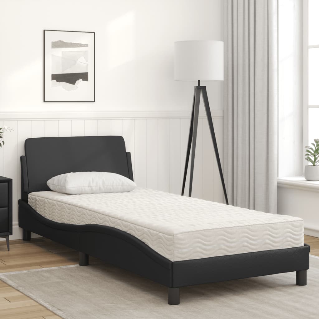 Krevet s madracem Dover crni 80 x 200 cm od umjetne kože