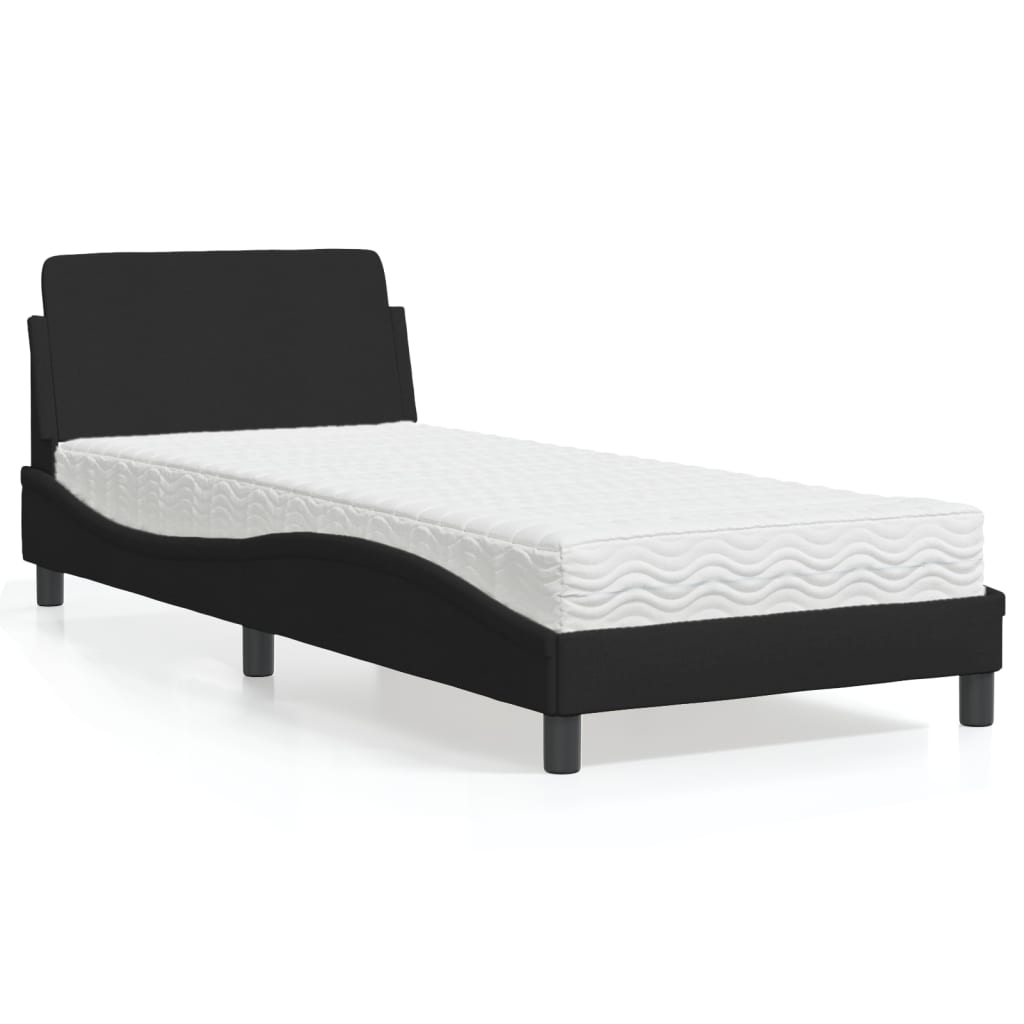 Krevet s madracem Dover crni 90x190 cm od tkanine