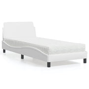 Krevet s madracem Dover bijeli 90 x 190 cm od umjetne kože