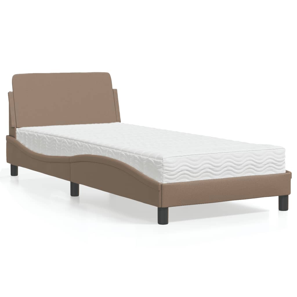 Krevet s madrac Dover cappuccino 90x190 cm od umjetne kože