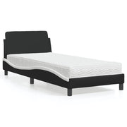 Krevet s madracem Dover crno-bijeli 90 x 190 cm od umjetne kože
