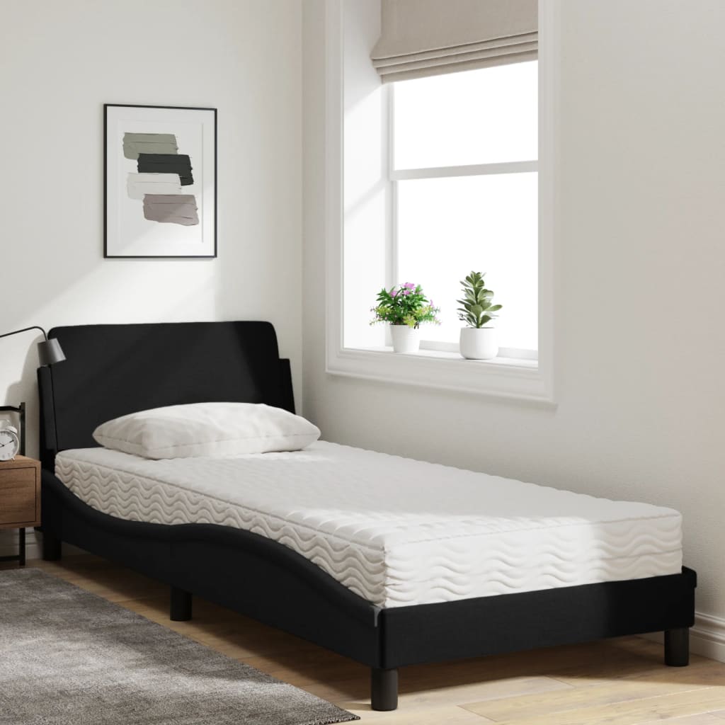Krevet s madracem Dover crni 90x200 cm od tkanine