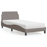 Krevet s madracem Dover smeđesivi 90x200 cm od tkanine