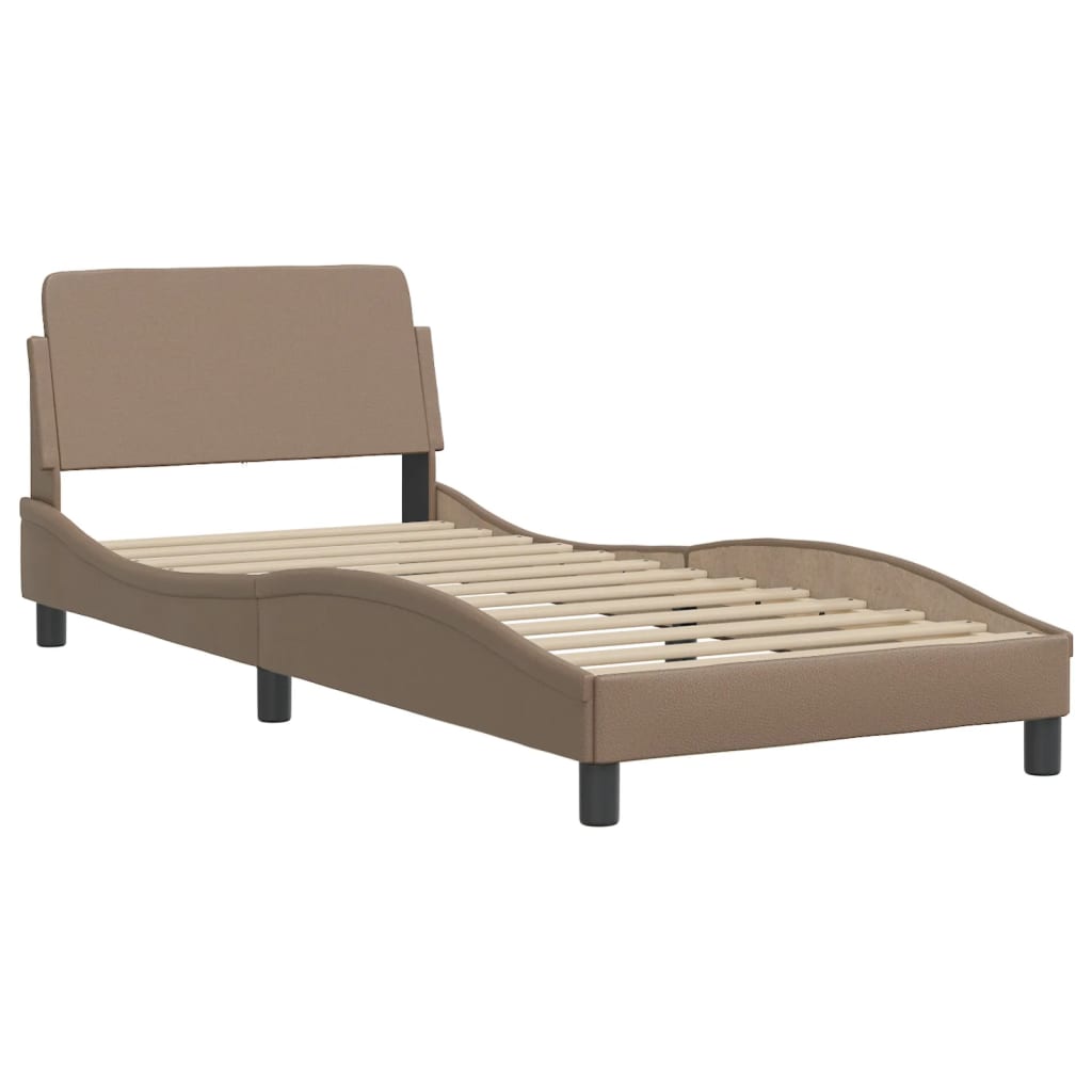 Krevet s madracem Dover boja cappuccina 90 x 200 cm od umjetne kože