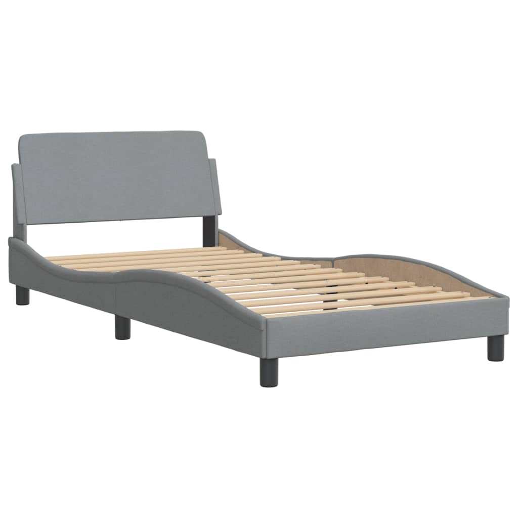 Krevet s madracem Dover svjetlosivi 100x200 cm od tkanine
