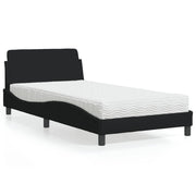 Krevet s madracem Dover crni 100 x 200 cm od tkanine