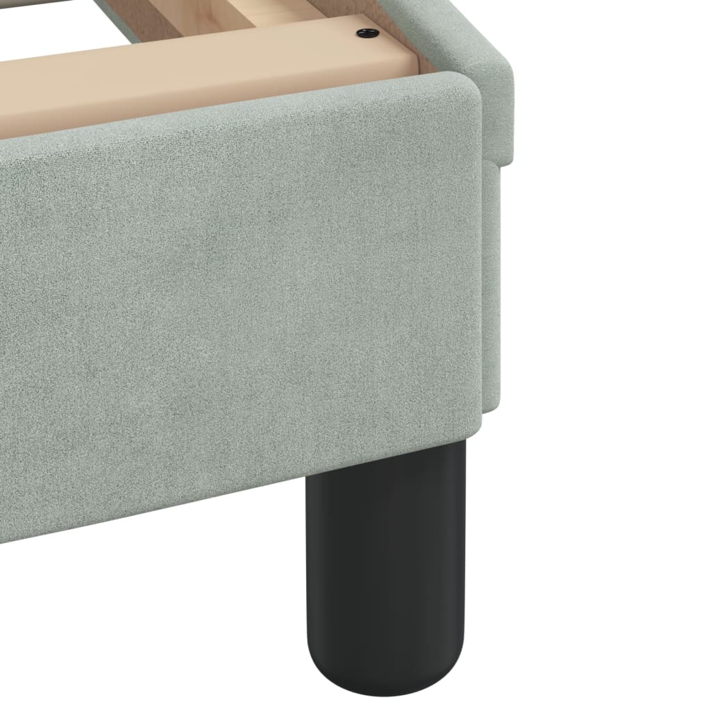 Krevet s madracem Dover svjetlosivi 100x200 cm baršunasti