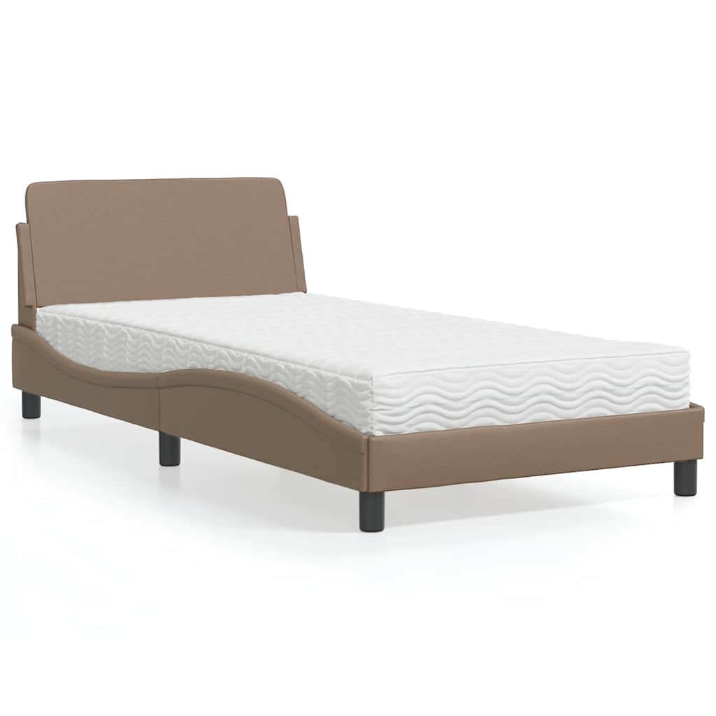 Krevet s madracem Dover boja cappuccina 100 x 200 cm od umjetne kože
