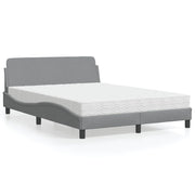 Krevet s madracem Dover svjetlosivi 120 x 200 cm od tkanine