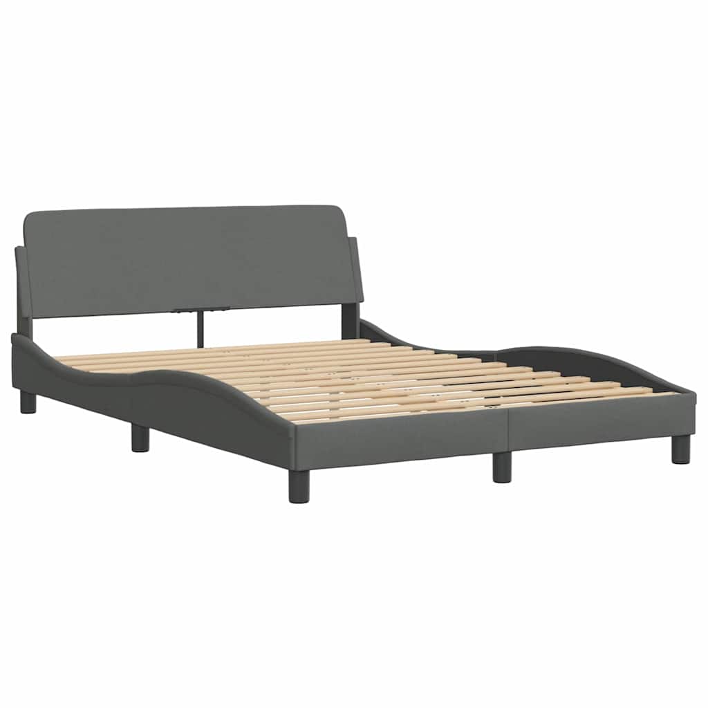 Krevet s madracem Dover tamnosivi 120 x 200 cm od tkanine