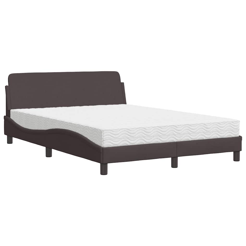 Krevet s madracem Dover tamnosmeđi 120 x 200 cm od tkanine