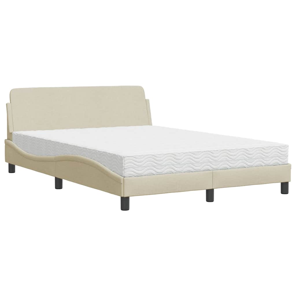 Krevet s madracem Dover krem 120 x 200 cm od tkanine