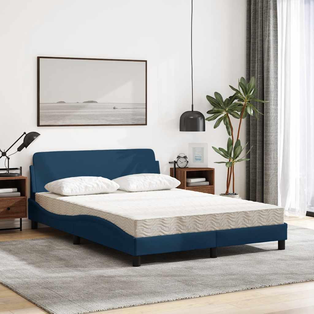 Krevet s madracem Dover plavi 120 x 200 cm od tkanine