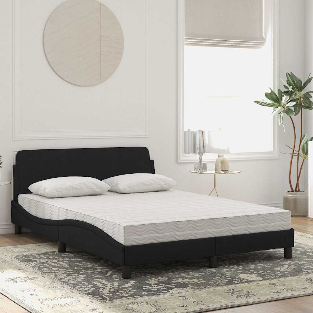 Krevet s madracem Dover crni 120 x 200 cm baršunasti