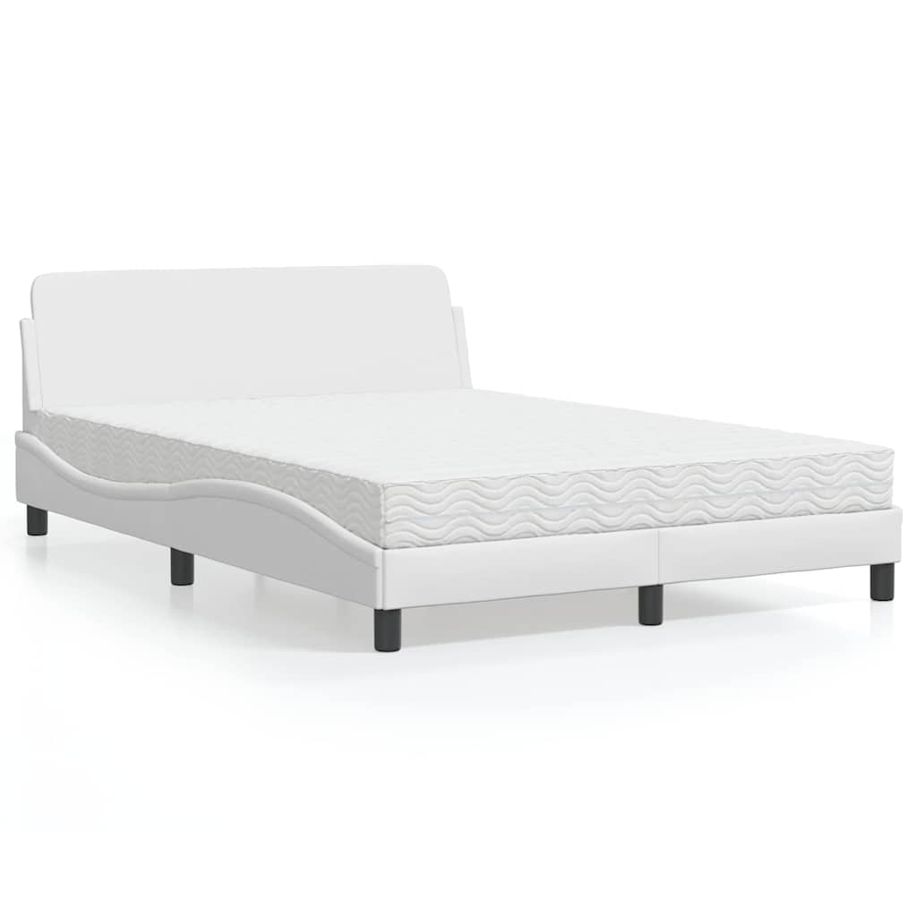 Krevet s madracem Dover bijeli 120 x 200 cm od umjetne kože