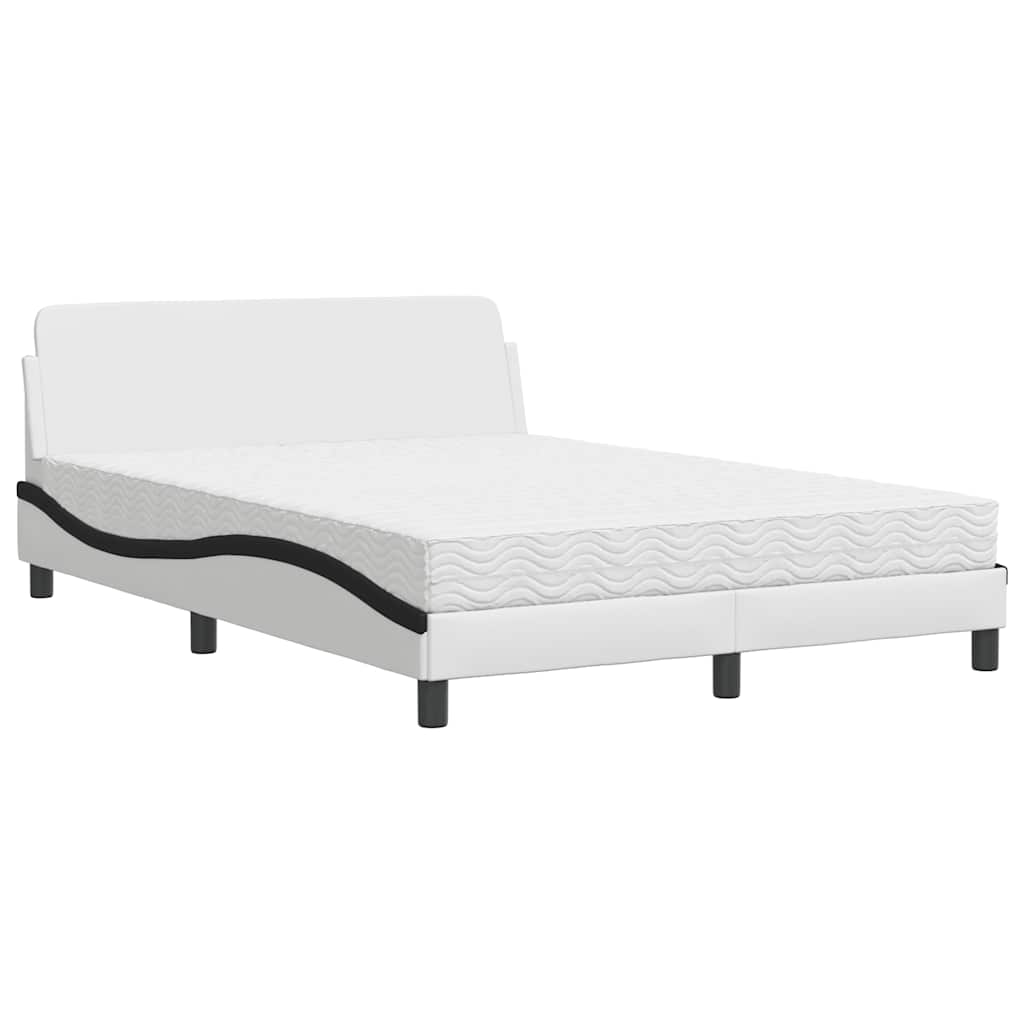 Krevet s madracem Dover bijelo-crni 120 x 200 cm od umjetne kože