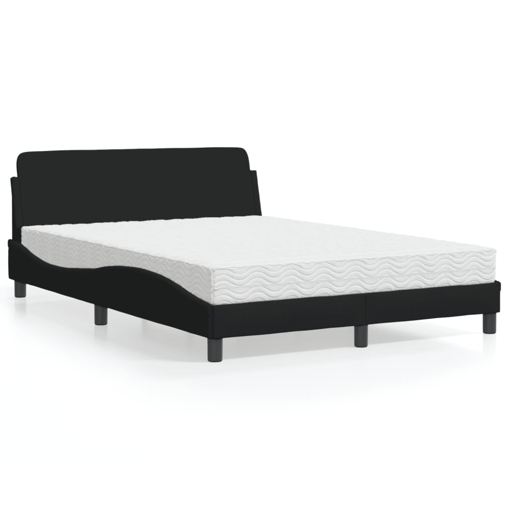 Krevet s madracem Dover crni 140 x 190 cm od tkanine