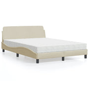 Krevet s madracem Dover krem 140 x 190 cm od tkanine