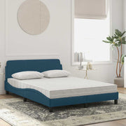 Krevet s madracem Dover plavi 140x190 cm baršunasti