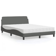 Krevet s madracem Dover svjetlosivi 140x200 cm tkanina