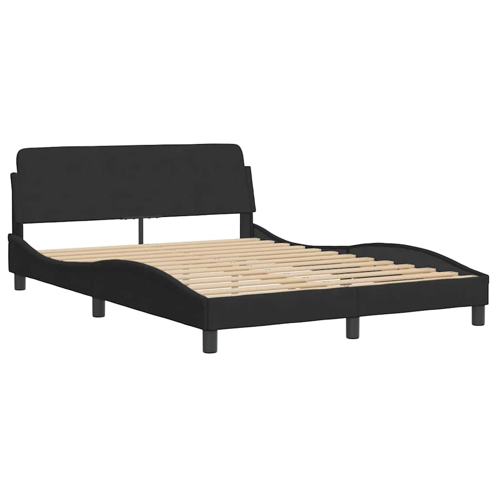 Krevet s madracem Dover crni 140x200 cm baršunasti