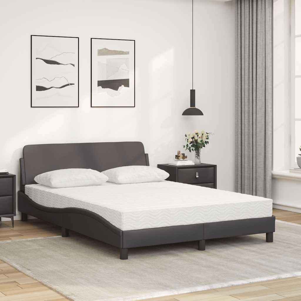 Krevet s madracem Dover sivi 140x200 cm od umjetne kože