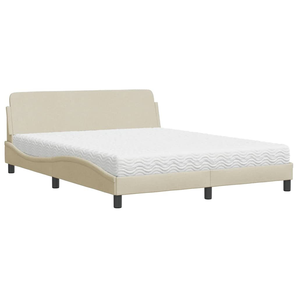 Krevet s madracem Dover krem 160x200 cm od tkanine