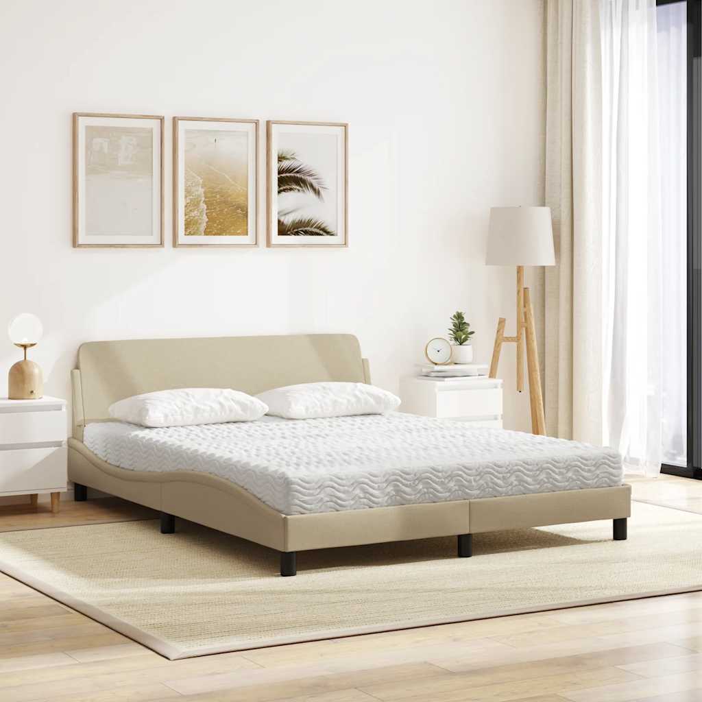 Krevet s madracem Dover krem 160x200 cm od tkanine
