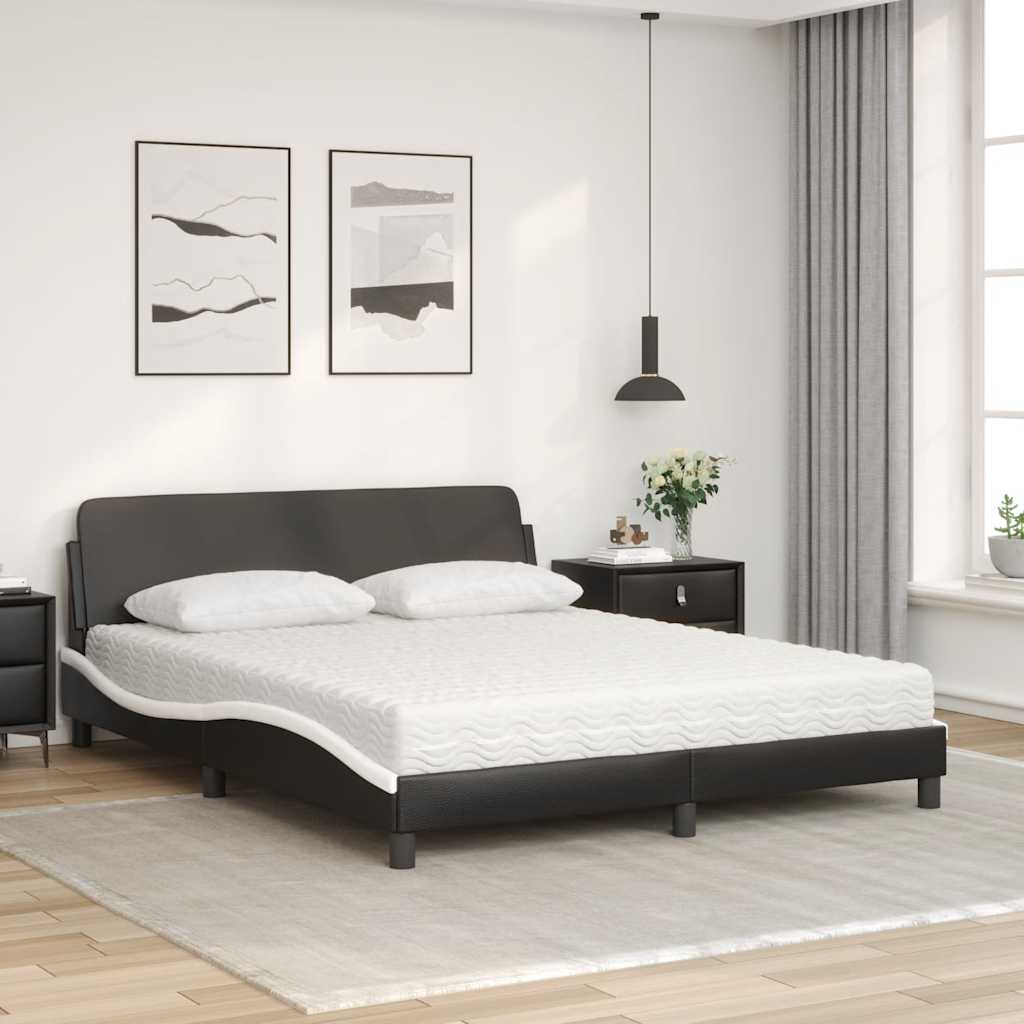 Krevet s madracem Dover bijeli 160x200 cm od umjetne kože