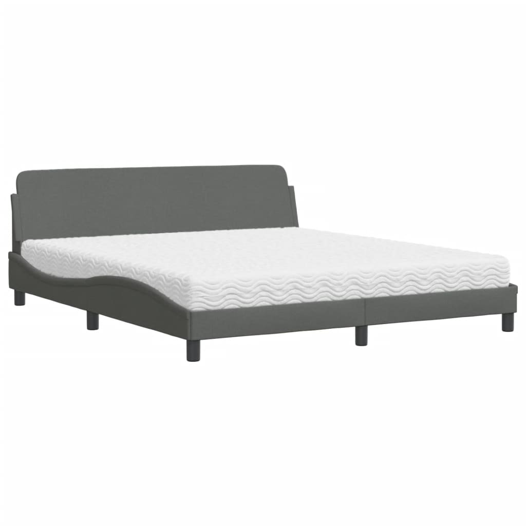 Krevet s madrac Dover svjetlosivi 180x200cm tkanina