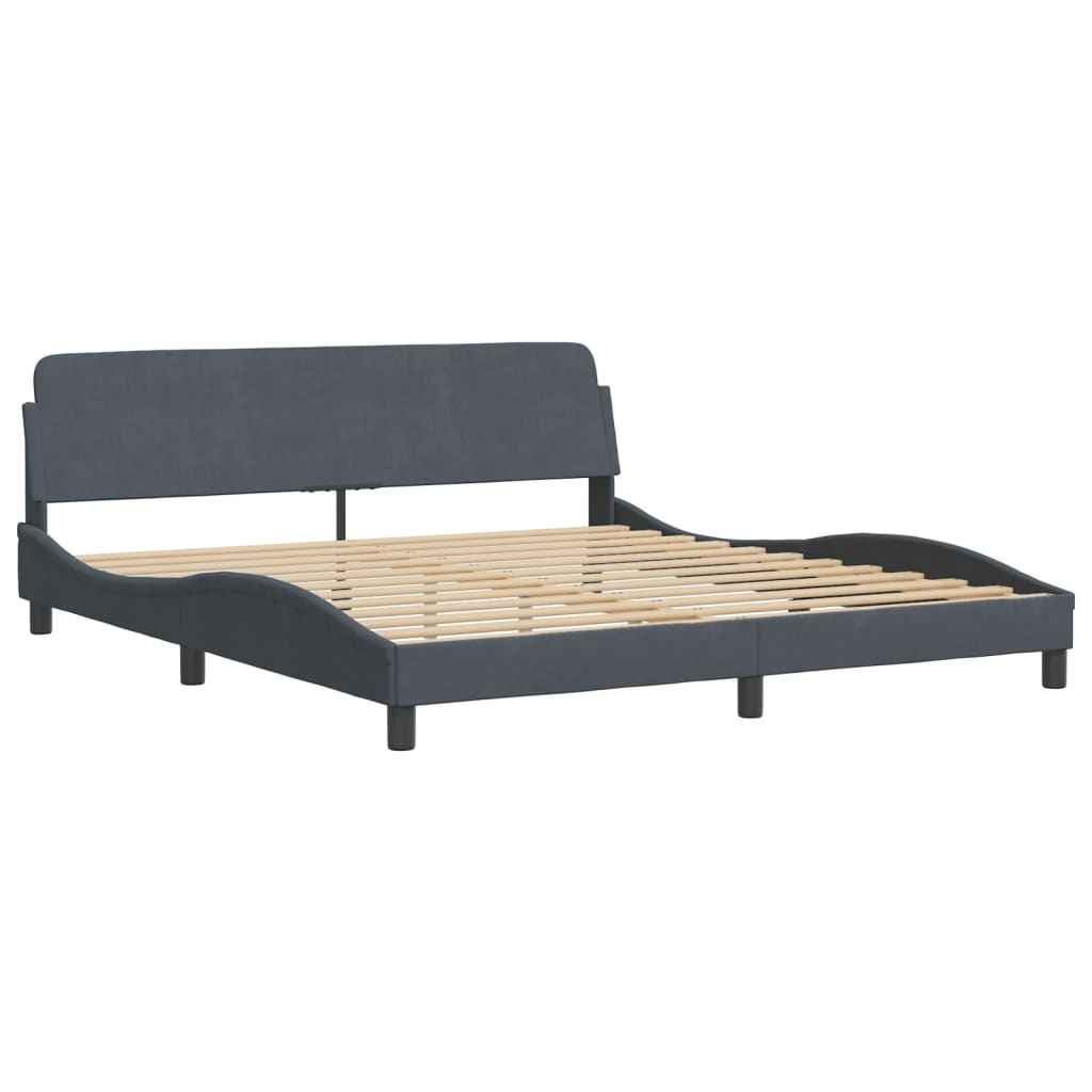 Krevet s madracem Dover tamnosivi 180x200 cm baršunasti