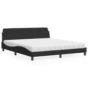 Krevet s madracem Dover crni 180x200 cm baršunasti