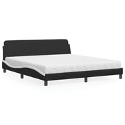 Krevet s madracem Dover crno-bijeli 180 x 200 cm od umjetne kože