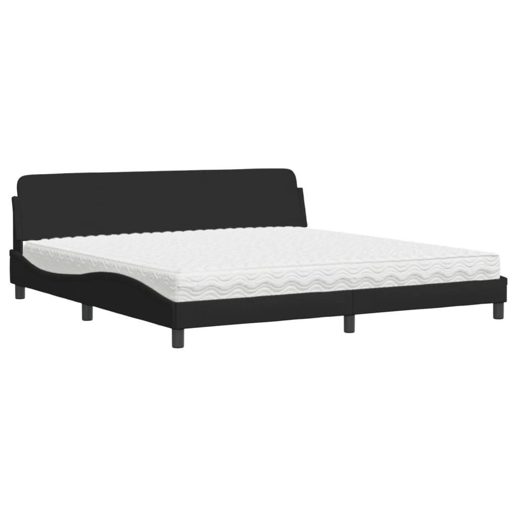 Krevet s madracem Dover crni 200x200 cm od tkanine