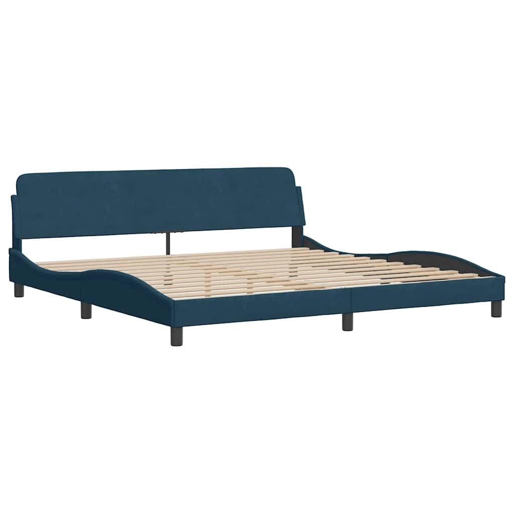 Krevet s madracem Dover plavi 200x200 cm baršunasti