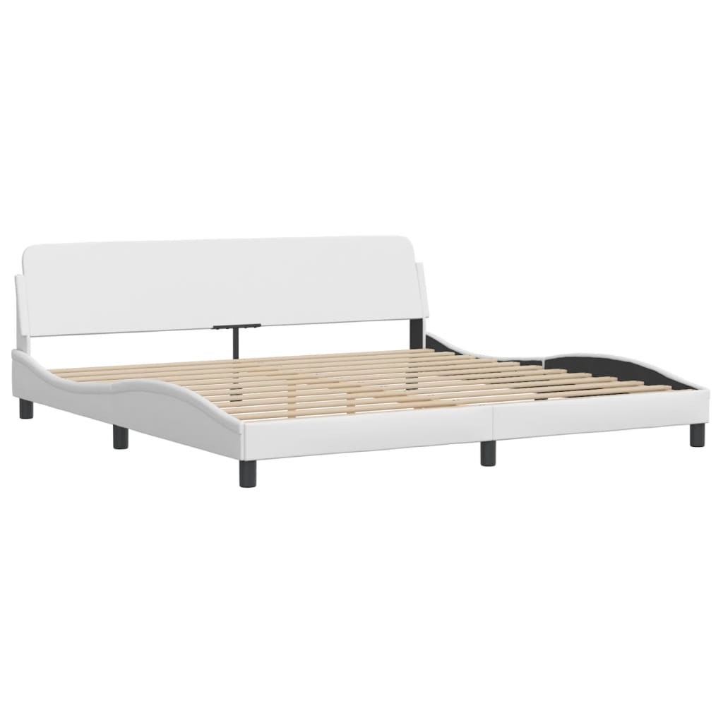 Krevet s madracem Dover bijeli 200x200 cm umjetna koža